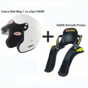 Pachet VTM Sparco Casca Flux RJ + Hans Club