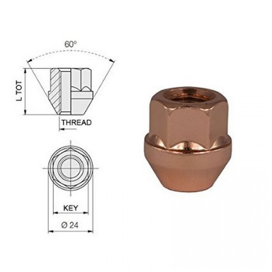 Piulita M14x15 -cheie 19 (cuprata)